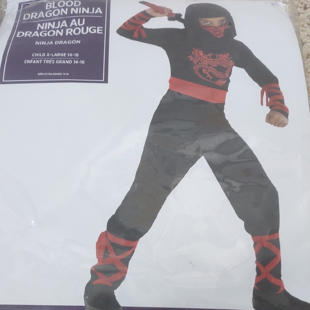 Like New Blood Dragon Ninja Costume for Kids - Black and Red